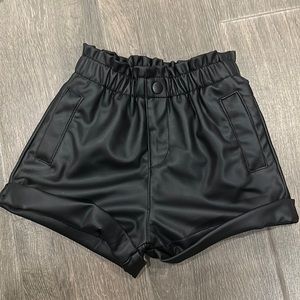 Faux leather toddler girl shorts